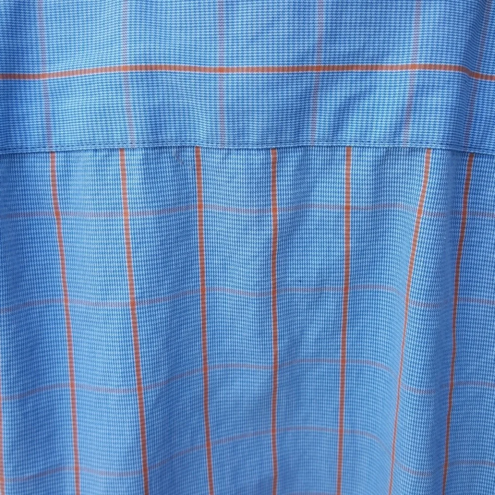 J.CREW Blue w/Orange Windowpane L/S Button-Down Shirt Size 16-16.5